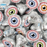 85 Pcs Halloween Party Candy Chocolate Silver Hershey's Kisses (13.6oz) - Eyeballs