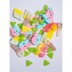 Bubs Swedish Sour Candy Mix Swedish Gummies- Vegan and Gluten Free - Big Skulls, Diamonds & More - 0.5lb