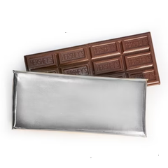 20 Pcs Hershey's Chocolate Bars Wrapped with Silver Foil - 1.55oz Milk Chocolate Candy Bars - DIY Party Favors