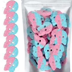 BUBS Swedish Giant Dizzy Skulls Taste of Bubble Gum Vegan, Gluten and Gelatin Free Soft & Chewy Sweet & Sour Candy - .5lb