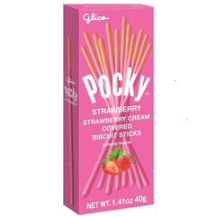 Glico Pocky Strawberry Cream Covered Biscuit Sticks - 1.41oz