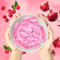 BUBS Swedish Wild Strawberry Pomegranate Candy Oval Sweet Gummy Candy Vegan & Gluten Free, 0.5lb