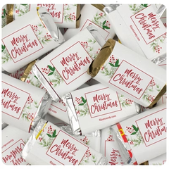 34 Pcs Christmas Candy Party Favors Hershey's Miniatures Chocolate - Merry Christmas