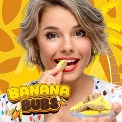 BUBS Swedish Banana Bubs Candy Oval Sweet Gummy Candy Vegan & Gluten Free, 0.5 LB