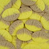 BUBS Swedish Banana Bubs Candy Oval Sweet Gummy Candy Vegan & Gluten Free, 0.5 LB