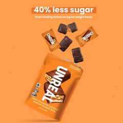 UNREAL Candy Dark Chocolate Caramel Peanut Nougat Bar - 3.4oz