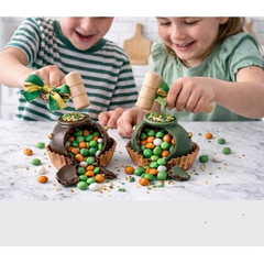 Sassy Little Southern Breakable St. Patrick’s day Pot of Gold - gourmet Ghirardelli chocolate shell filled w/ M&M's. Adults and kids LOVE THEM!