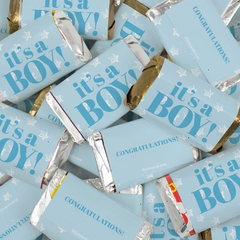 204 Pcs It's A Boy Stars Themed Hershey's Miniatures and Chocolate Balls (3.24lb)