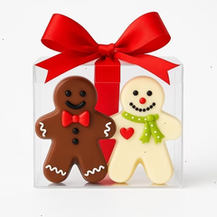 Sassy Little Southern Breakable Gingerbread Duo  - Chocolate Filled with M&M’s + Wooden Mallet
