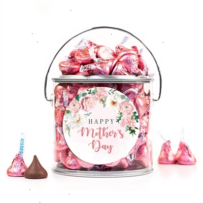 Happy Mother™s Day Stickered Paint Can Gift Filled With Pink Hershey™s Kisses Milk Chocolate