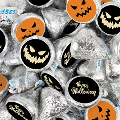 170 Pcs Halloween Party Candy Chocolate Hershey's Kisses (1.7lb) - Scary Pumpkins