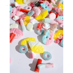 BUBS Swedish Candy Mix - Sweet & Sour Swedish Gummies- Vegan and Gluten Free - Big Skulls, Diamonds, Logs & More - 0.5LB
