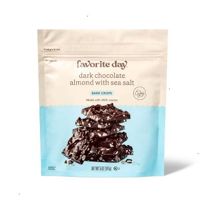 Dark Chocolate Almond with Sea Salt Bark Crisps Candy - 5oz - Favorite Day™