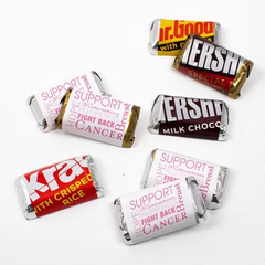 34 Pcs Breast Cancer Awareness Candy Hershey's Miniatures Chocolate - Pink
