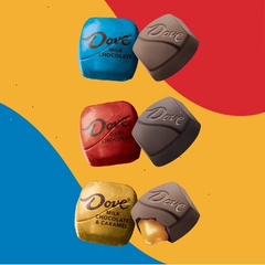 Dove Milk Chocolate, Dark Chocolate, and Chocolate & Caramel Candy Variety Bag 14.08oz