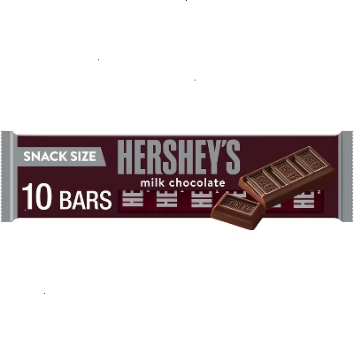 HERSHEY'S Milk Chocolate Snack Size Candy Bars - 4.5oz/10ct