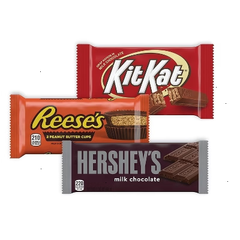 Hershey's 12 Pack Kit Kat, Reese's Peanut Butter Cup, Hershey's Milk Chocolate Full Size Individually Wrapped Candy Bars Bulk Assortment
