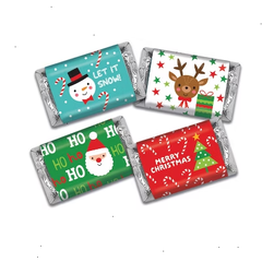 34 Pcs Christmas Candy Party Favors Hershey's Miniatures Chocolate - Santa, Reindeer & Snowman