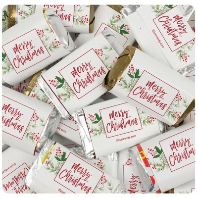 34 Pcs Christmas Candy Party Favors Hershey's Miniatures Chocolate - Merry Christmas