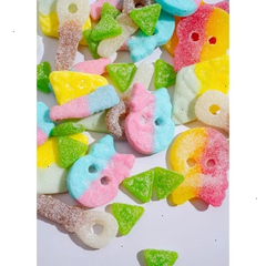 Bubs Swedish Sour Candy Mix Swedish Gummies- Vegan and Gluten Free - Big Skulls, Diamonds & More - 0.5lb