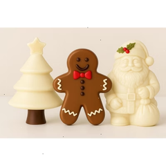Sassy Little Southern Three-Pack Breakable Ghirardelli Chocolate Christmas Trio – Filled with M&M’s – Wooden Mallet